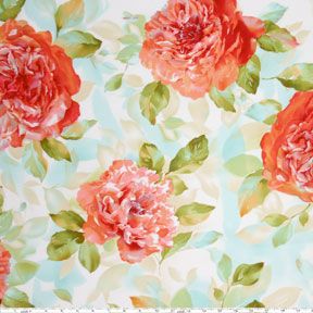 Pretty Peony Lush Large Scale Floral Fabric Sorbet