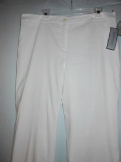 Anne Klein New York White Linen Blend Career Dressy Pants 14 $195 