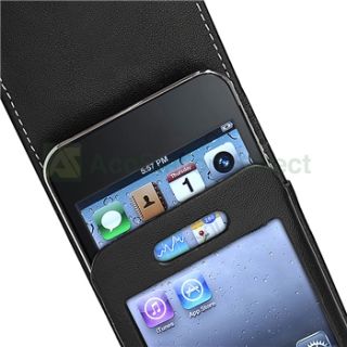   Apple iPod Touch 4 4G 4th Gen Black Wallet Leather Protect Cover Case
