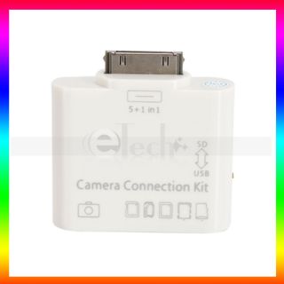 in1 Camera Adapter USB SD Card Reader for Apple iPad 2 White
