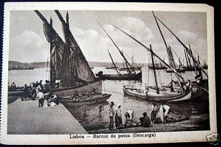 Portugal 1900s Lisboa Barcos de Pesca Fishing Boats