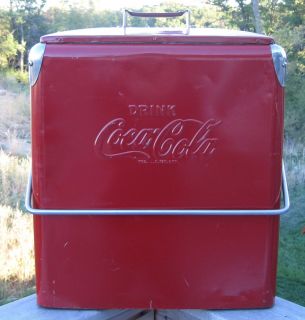 Vintage Red Coca Cola Cooler Temprite Arkansas City Kansas