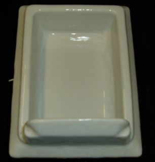 Ceramic Soap Dish Vintage Tile White Recessed 7x5