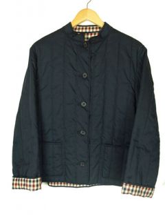 Vintage Womens AQUASCUTUM Navy Quilted Jacket UK Size 12