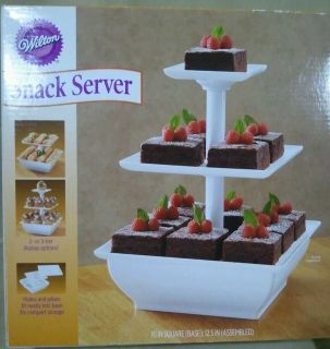    Snack Server 2 or 3 Tier Square Stand Appetizers Desserts Snacks