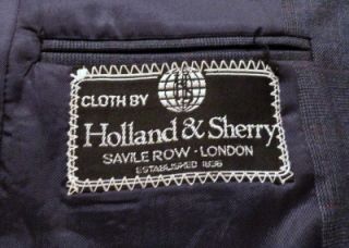 Mens Tom James Bespoke for Arthur Blank Navy Suit Holland Sherry 42 