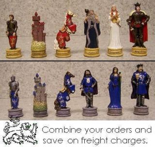 Chess Set Pieces King Arthur vs Mordred at Camelot