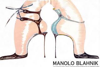 1997 Manolo Blahnik Shoes Illustration Magazine Ad