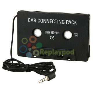 Black Car Cassette Tape Adapter for Apple iPod Nano Touch CD MD  