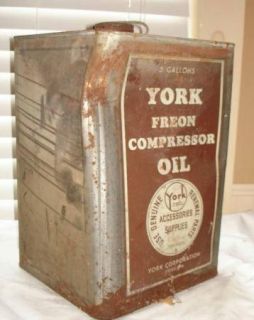 Vintage York Freon Compressor Oil 5 Gallon Can