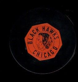 NHL Chicago Blackhawks Art Ross Tyer Pat Original 6 Game Hockey Puck 