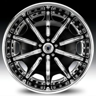20 asanti AF204 Black Chrome Wheels Rims 3 Piece