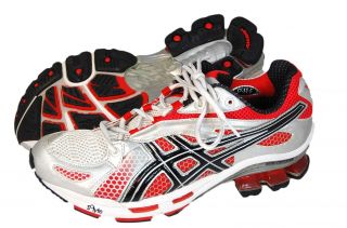 Asics Gel Kinetic Mens Red Silver Running Shoes