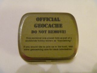 Pack Magnetic Aspirin Tins Complete with Logs, Low Profile Geocache 