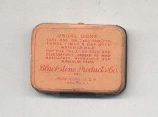 Antique Blackstones Aspirin Tin 