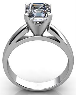 00ct Asscher Cut Cathedral Engagement Ring 14k Gold