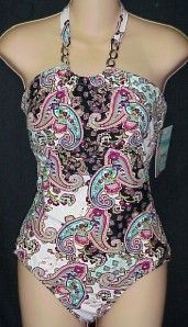 NWT! LOVE YOUR ASSETS by Sara Blakely Spanx PAISLEY SWIMSUIT! M