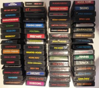 ATARI 2600 HUGE VIDEO GAME LOT OF 64 TESTED GAMES   SOME RARE
