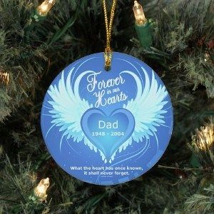 PERSONALIZED CERAMIC FOREVER IN OUR HEARTS MEMORIAL MEMORY OF 