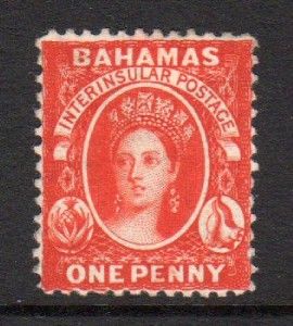 bahamas early 1 penny victorian stamp unused 4