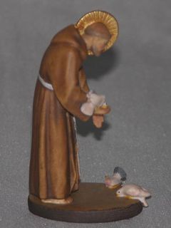 New Saint Francis Assisi Statue Hand Carved Wood Lepi