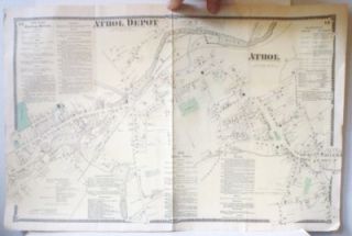 1890s map of athol athol depot ma w businesses homes