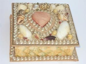 Antique Victorian Sailors Sea Shell Art Box Sewing Pin Cushion Heart 