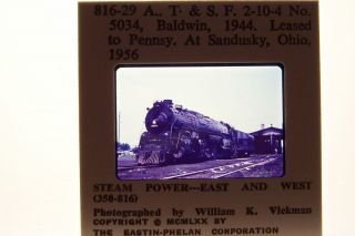 Atchison Topeka & Santa Fe #5034 OH 1956 RR Railroad Train 35mm Slide 