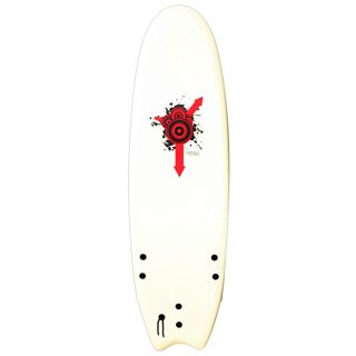 atom white 6 foot soft top surfboard