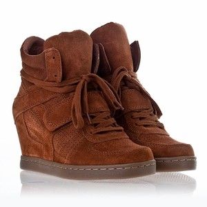ASH COOL WEDGE SNEAKER BOOTIE BRAND NEW WITH BOX DARK CAMEL SUEDE SIZE 