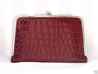 Red Crocodile Wallet Style Brag Book Photo Album with Fold Out Pages 