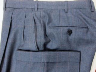 Brioni Augusto Canvassed Blue 4Season Suit Handmade in Italy 42R