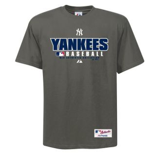 Yankees Authentic Collection Pro Workout Shirt Grey Majestic Sz Med LG 