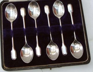 Vintage Sterling Silver English Espresso Spoon Set 1968 Birmingham 