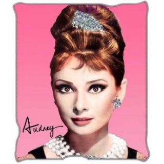 Audrey Hepburn Signature Starlet Movie Fleece Throw Blanket