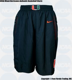 NCAA Miami Hurricanes Nike Authentic Basketball Shorts L Black