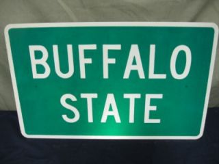 Authentic Buffalo State Road Traffic Street Sign Real
