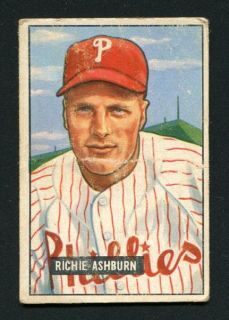 you are bidding on a 1951 bowman 186 richie ashburn phillies condition 