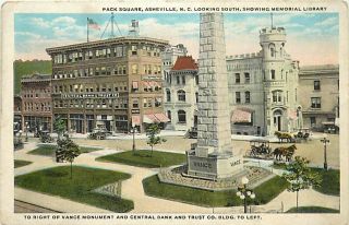 NC Asheville Pack Square Library Vance Monument R28123