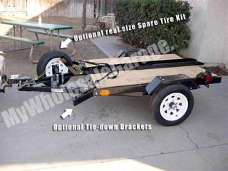 Heavy Utility ATV Quad Go Kart Cargo Multi Purpose Flatbed Trailer Kit 