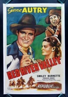 Red River Valley Gene Autry Orig Western Movie Poster