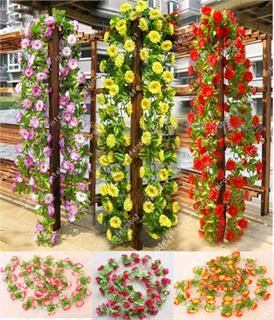 60 Purple Flowers Artificial Fake Vines 180cm 70 Garden Home Wall 