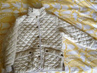 Ralph Lauren Girls Quilted Barn Jacket Coat M 8 10 Cream Retail $69 