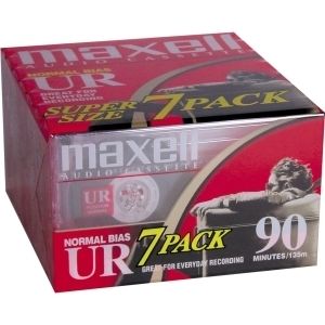Maxell UR 90 Blank Audio Cassette Tape Maxell UR90 7 Pack 108575 