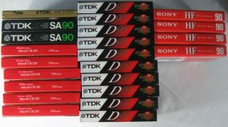 Lot 27 Blank Audio Cassette Tapes Sony TDK Maxell HF SA90 D90 UR120 