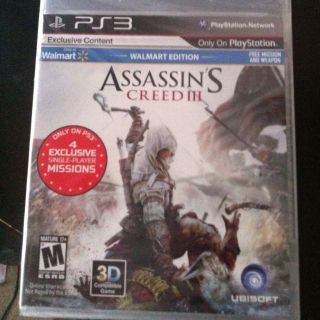 Assassins Creed III Exclusive Content Sony PS 3 2012 Brand New PS3 