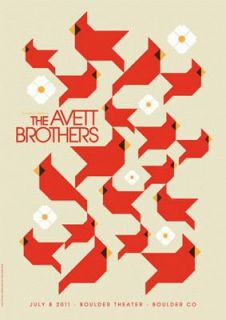 Avett Brothers Boulder 2011 Original Concert Poster Stiles Silkscereen 
