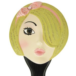 Hand Mirror Awake Face Blonde Pink Headband Makeup