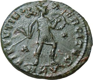 Galerius as Augustus AE Follis Mars Spear Trophy Authentic Ancient 