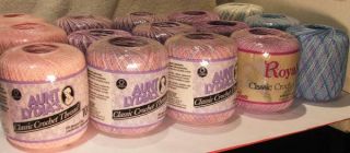 15 Balls Crochet Thread Cotton Sz 10 Pink Lilac Purple Aunt Lydia 